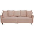 BIGSOFA in Cord Rosa - Schwarz/Rosa, Design, Textil/Metall (226/91/103cm) - Carryhome