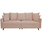 BIGSOFA in Cord Rosa  - Schwarz/Rosa, Design, Textil/Metall (226/91/103cm) - Carryhome