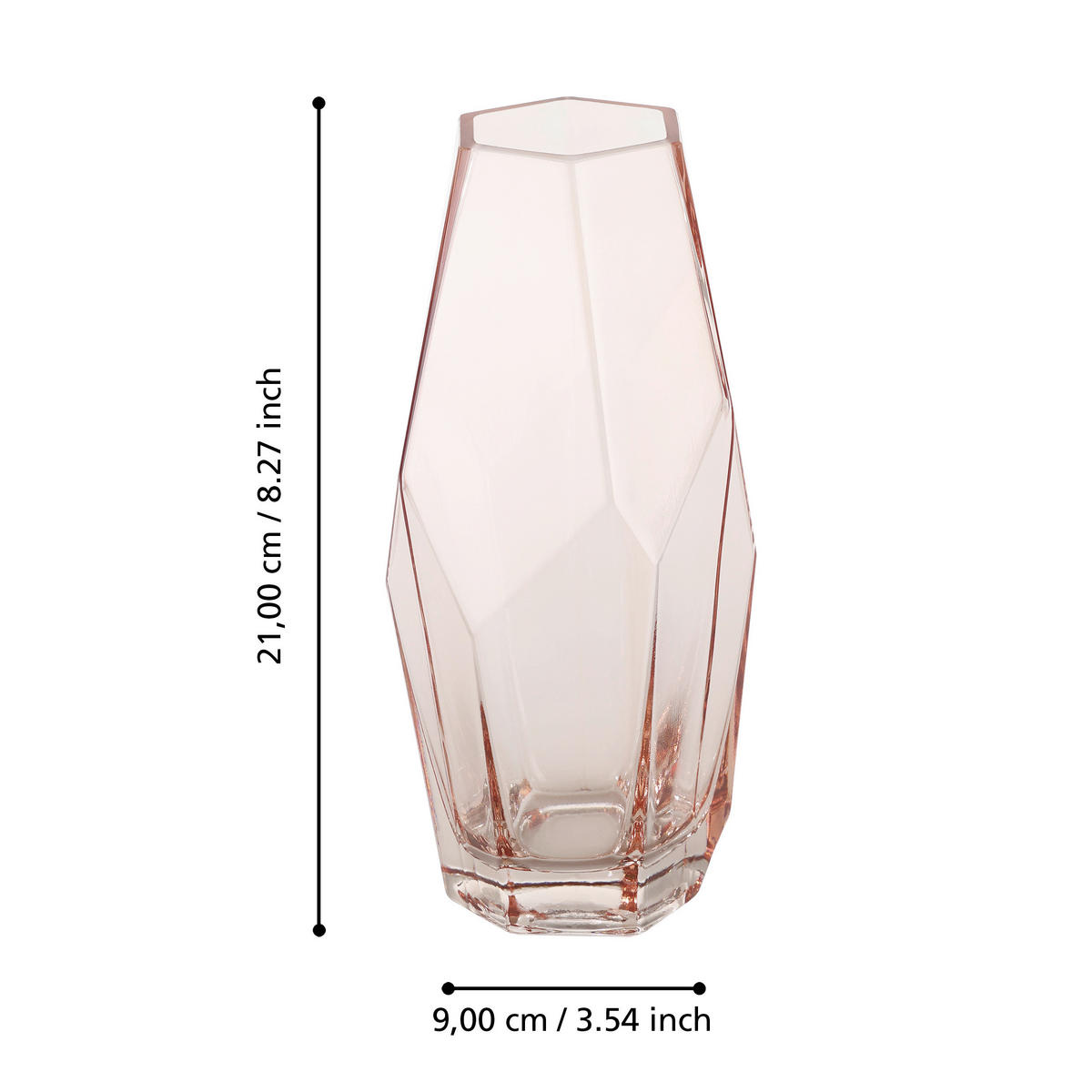VASE  - Pink, LIFESTYLE, Glas (9/21cm)