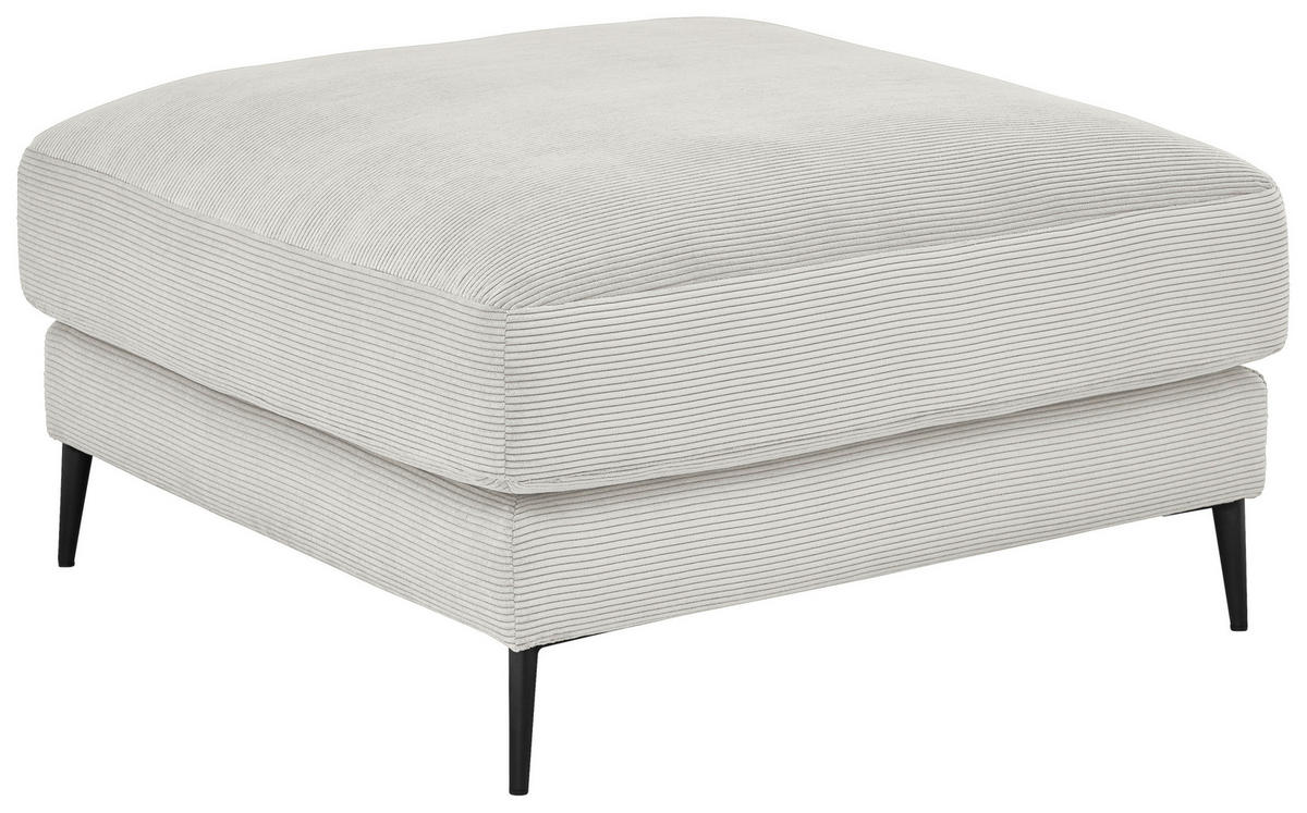 HOCKER Feincord Weiß  - Schwarz/Weiß, Design, Textil/Metall (90/43/90cm) - Dieter Knoll
