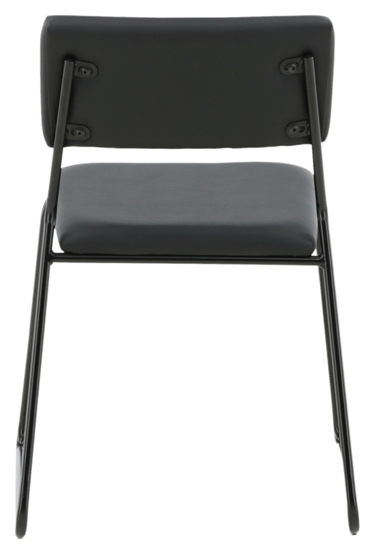 STOLSET 2 styck stål läderimitation (vegan)  - svart, Design, metall/textil (40/76/52cm) - Livetastic