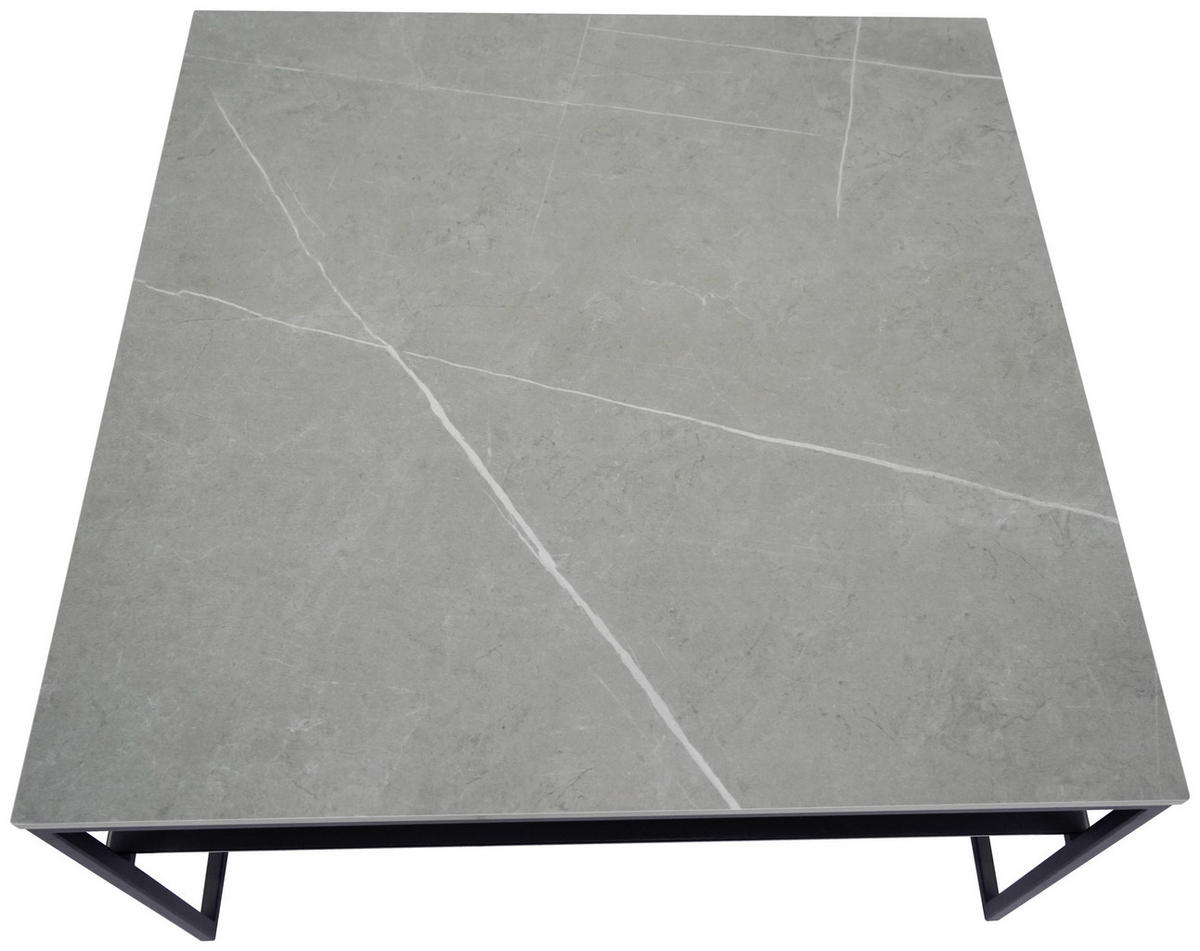 COUCHTISCH ESG 75/75/43 cm quadratisch Grau, Schwarz  - Schwarz/Grau, Design, Glas/Keramik (75/75/43cm) - Novel
