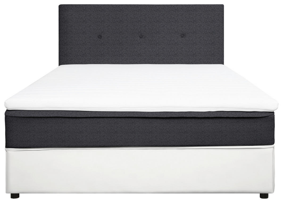 BOXBETT 120/200 cm  in Anthrazit, Weiss  - Weiss/Anthrazit, Konventionell, Holz/Textil (120/200cm) - Carryhome