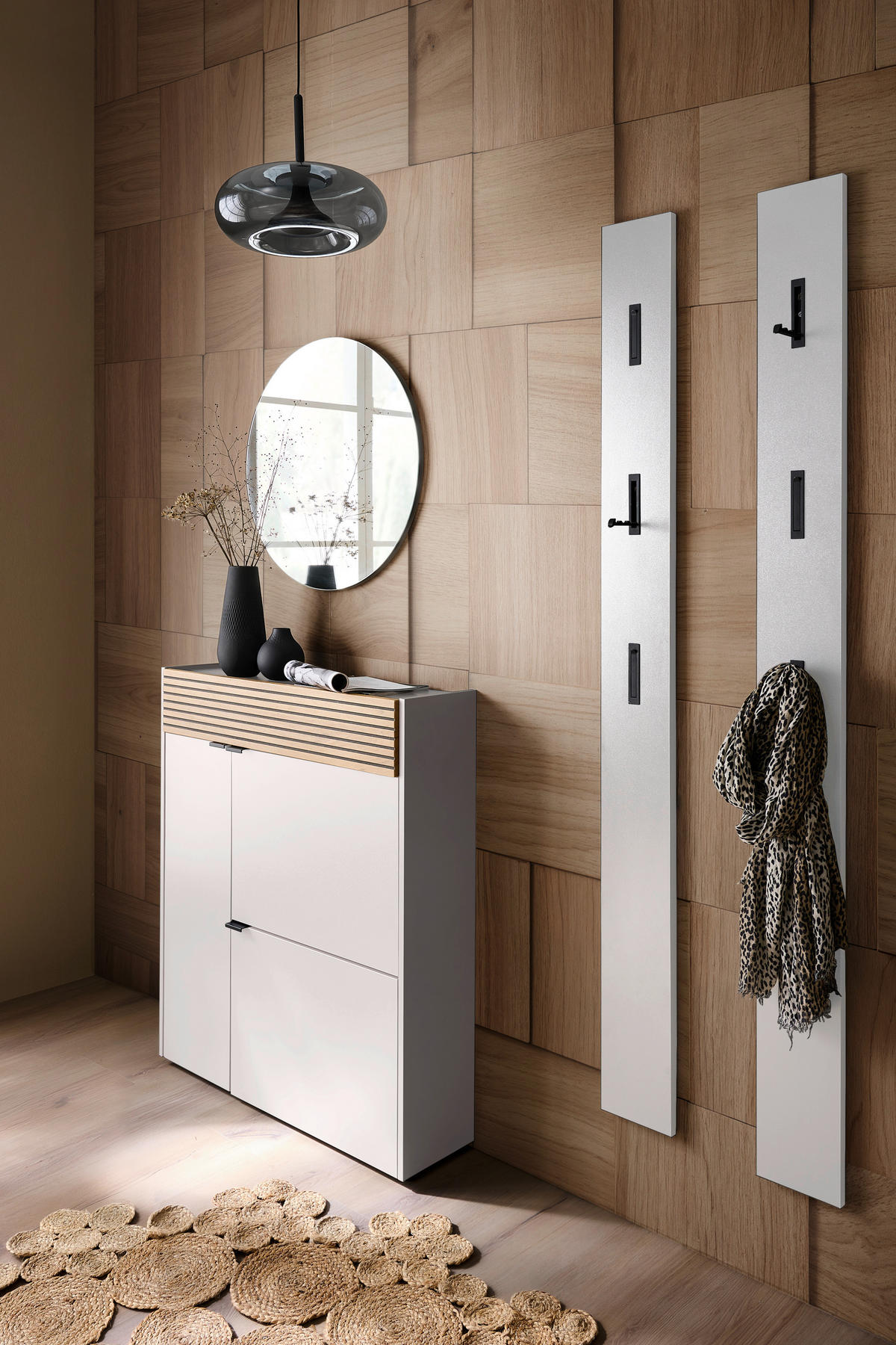 SCHUHSCHRANK Eichefarben, Kaschmir  - Kaschmir/Eichefarben, Design, Holzwerkstoff/Kunststoff (83/99/22cm) - Voleo