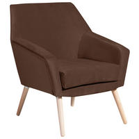 SESSEL Samt, Velours Braun, Buchefarben    - Buchefarben/Braun, Design, Holz/Textil (67/81/71cm) - Max Winzer