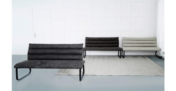 SITZBANK 180/94,5/70 cm Webstoff Anthrazit  - Anthrazit/Schwarz, Design, Textil/Metall (180/94,5/70cm) - Novel