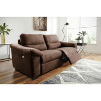 2-SITZER-SOFA Flachgewebe Mokka  - Schwarz/Mokka, Design, Holz/Textil (174/97/97cm) - Livetastic