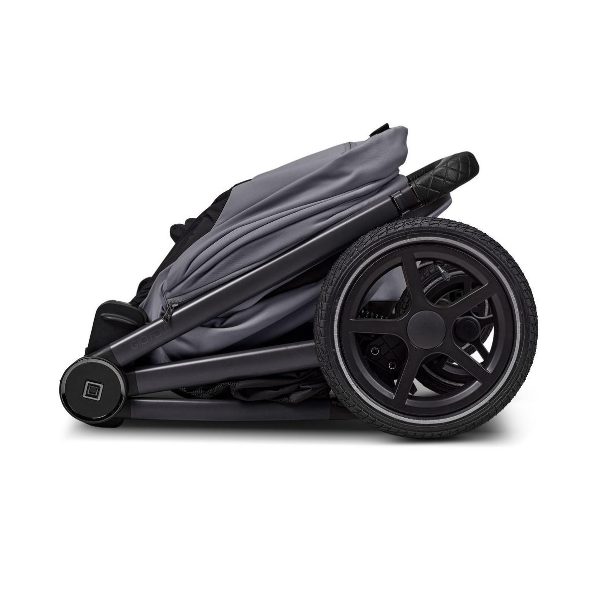 KINDERWAGENSET  GIO FOLD SET AIR  graphite  - Hellgrau/Grau, Basics, Textil/Metall (120/58/92cm) - Moon Edition