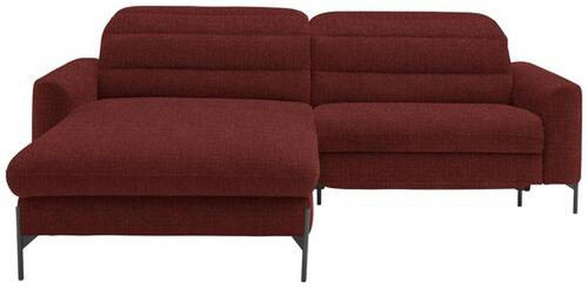 ECKSOFA in Flachgewebe Rot  - Rot/Schwarz, Design, Textil/Metall (191/252cm) - Dieter Knoll