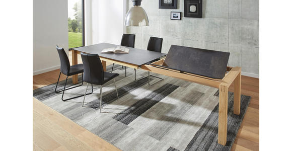 ESSTISCH in Holz, Kunststoff 180(280)/90/75 cm - Eichefarben/Graphitfarben, Design, Holz/Kunststoff (180(280)/90/75cm) - Dieter Knoll
