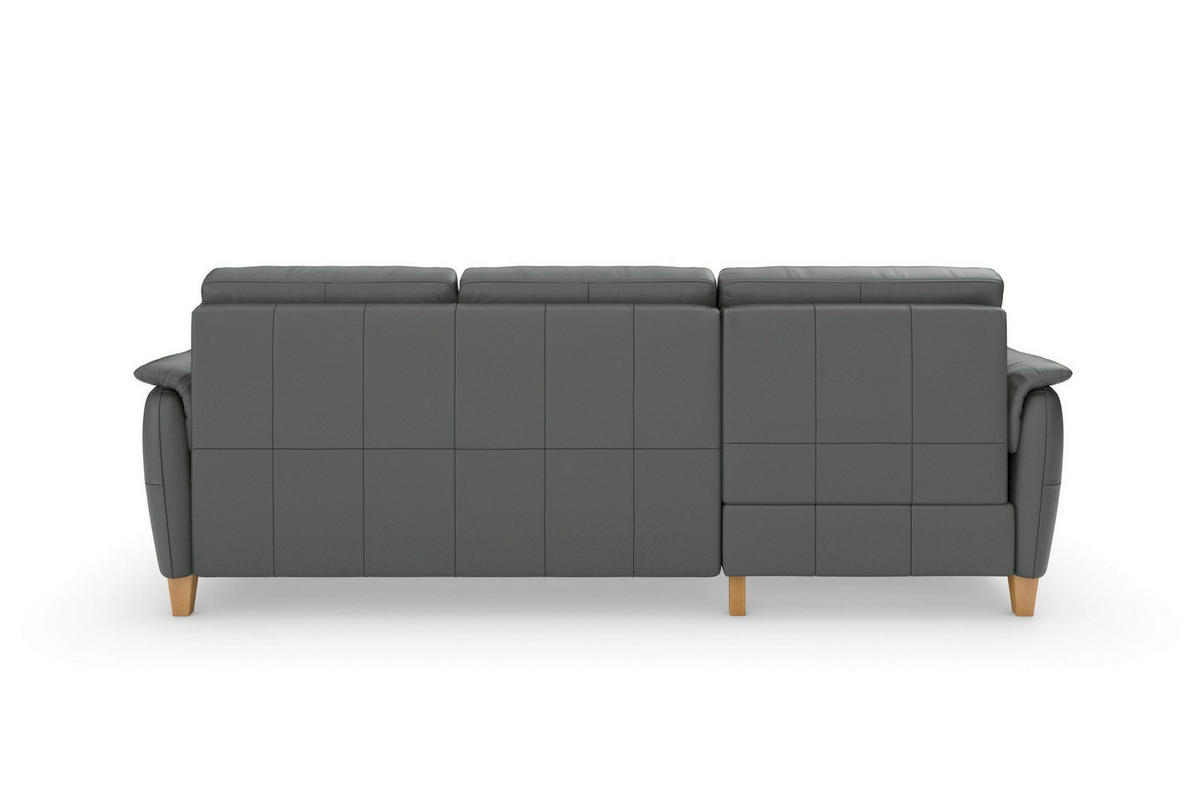 ROHOVÁ SEDAČKA, kůže, antracitová - barvy dubu/antracitová, Basics, dřevo/kůže (163/244cm) - Sit & More
