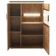 HIGHBOARD 90/124/38 cm  - Eichefarben/Anthrazit, KONVENTIONELL, Glas/Holzwerkstoff (90/124/38cm) - Cantus