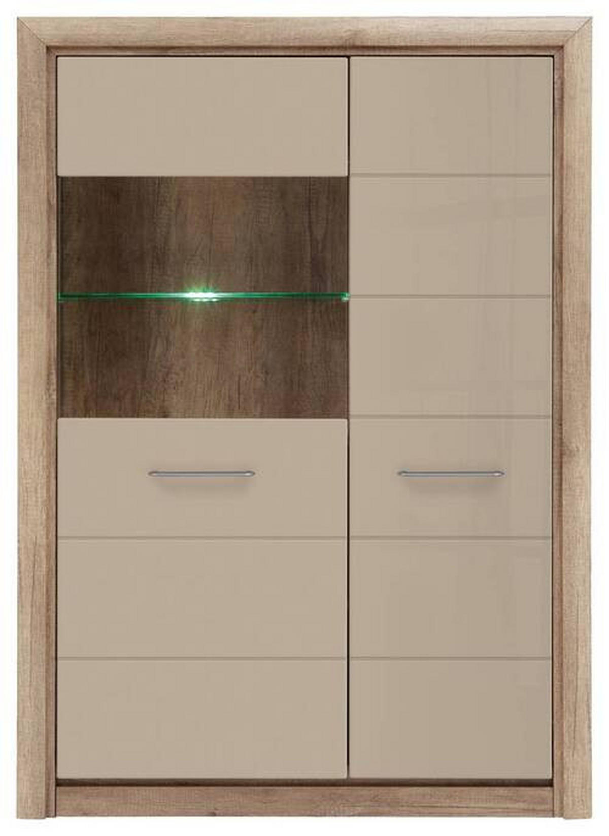 KOMODA, peščene barve, barve hrasta  - srebrne barve/črna, Design, kovina/umetna masa (98,5/138/40cm) - Livetastic