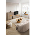 LOWBOARD Taupe, Eichefarben  207/69/42 cm  - Taupe/Eichefarben, Design, Glas/Holz (207/69/42cm) - Novel