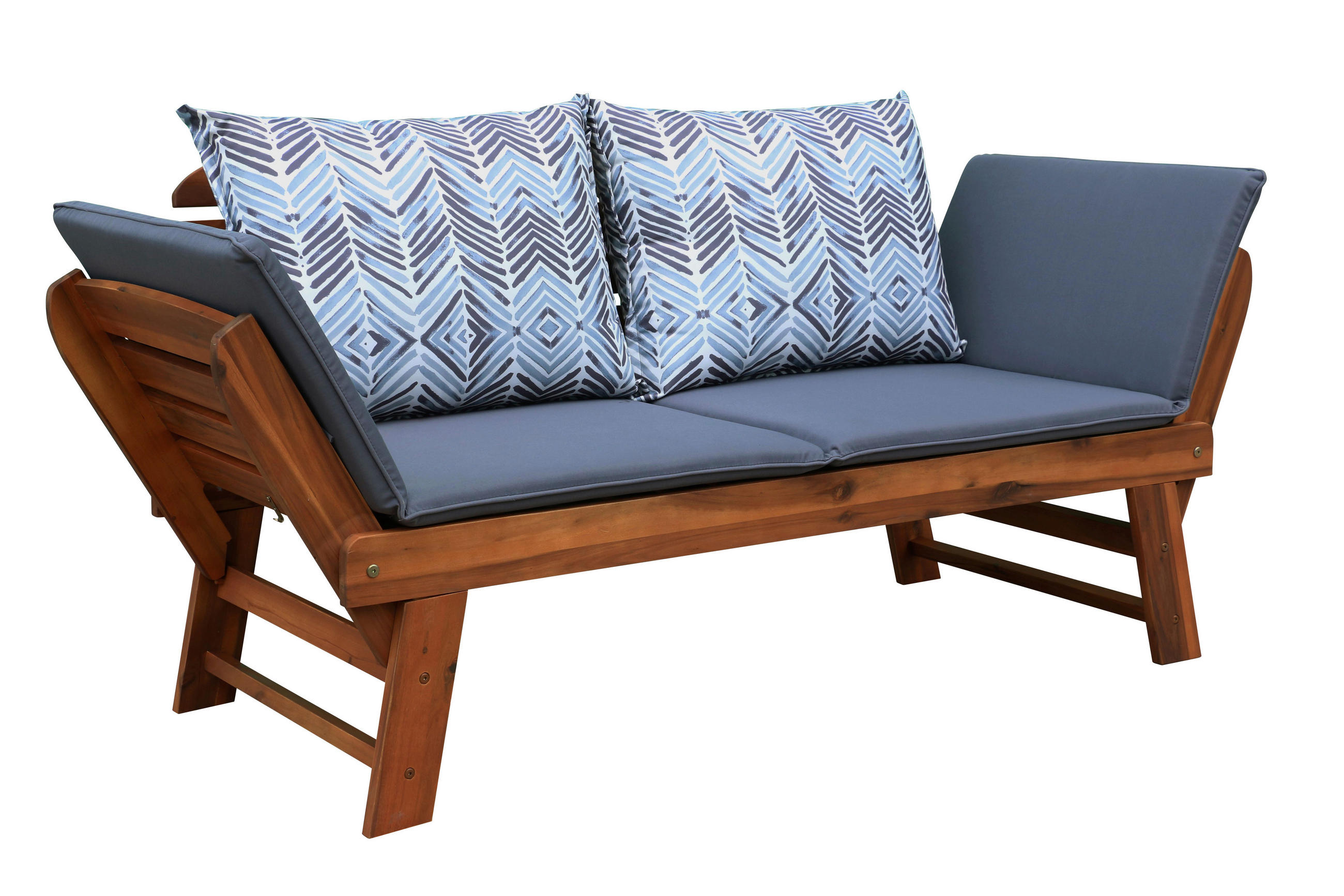 GARTENBANK Akazie - Multicolor/Akaziefarben, Natur, Holz/Textil (190/75/67cm) - Ambia Garden