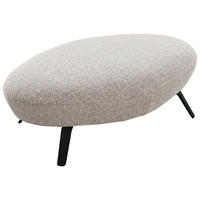 HOCKER Flachgewebe Beige  - Beige/Schwarz, Design, Textil/Metall (117/43/78cm) - Moderano