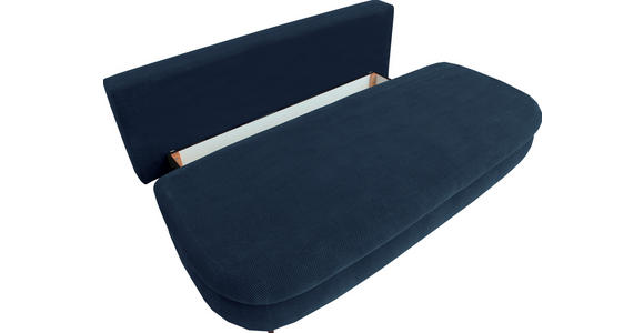 SCHLAFSOFA Webstoff, Plüsch Dunkelblau - Schwarz/Dunkelblau, Design, Textil (213/89/105cm) - Novel