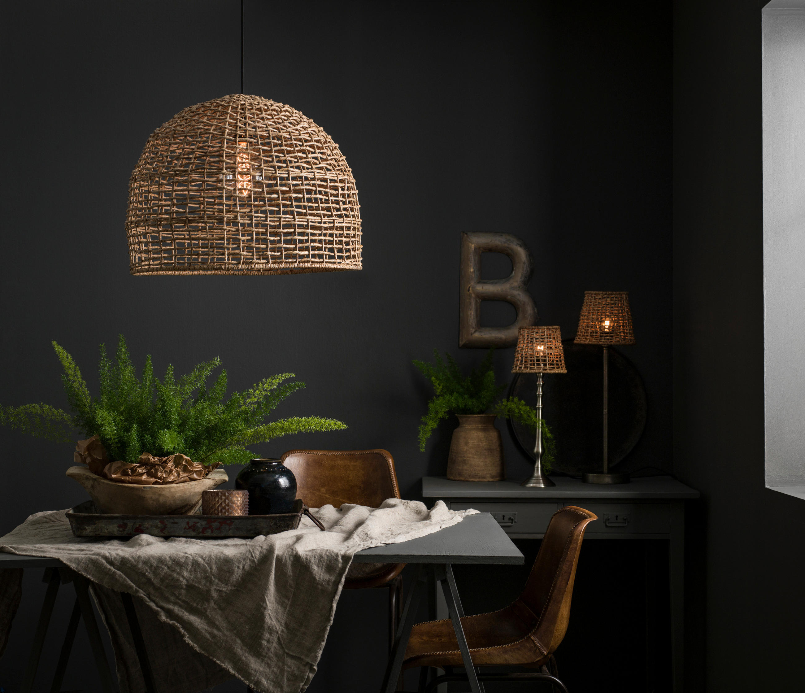 HÄNGELEUCHTE PR Home Cebu 46/33/46 cm   - Naturfarben, Natur, Naturmaterialien (46/33/46cm)