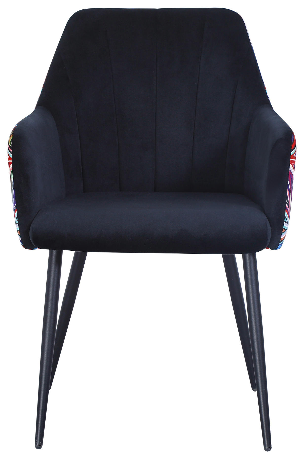 ARMLEHNSTUHL  in Eisen Samt  - Multicolor/Schwarz, MODERN, Textil/Metall (60/84/62cm) - MID.YOU