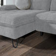 ECKSOFA in Chenille Grau  - Schwarz/Grau, LIFESTYLE, Textil/Metall (180/310cm) - Valnatura