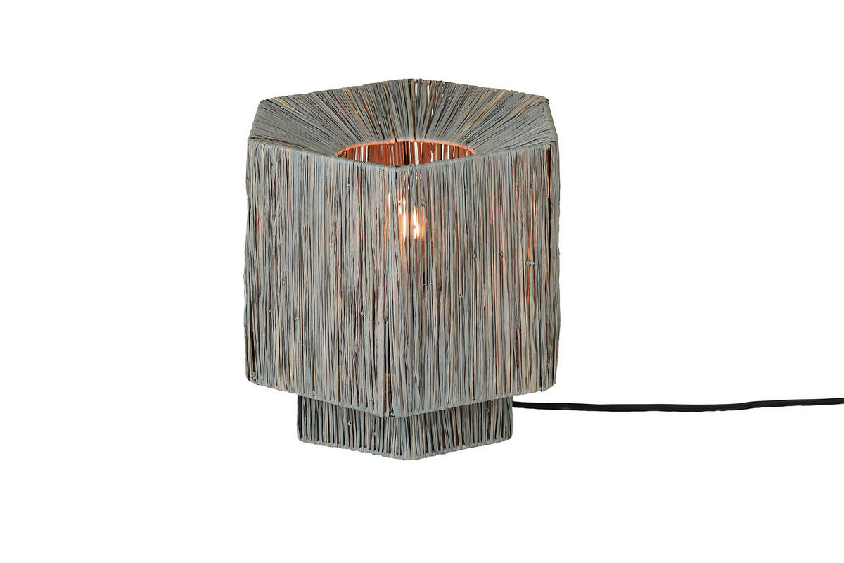 BORDSLAMPA Good & Mojo 27/27/26 cm   - grå, Basics, naturmaterial (27/27/26cm) - Good & Mojo