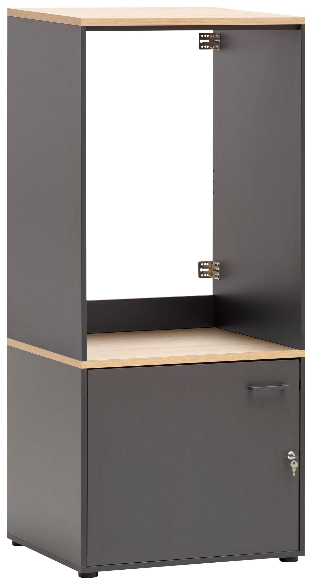 WASCHMASCHINENSCHRANK 67,1/154,7/60 cm  in Anthrazit, Eichefarben  - Chromfarben/Eichefarben, MODERN, Holzwerkstoff/Kunststoff (67,1/154,7/60cm) - MID.YOU