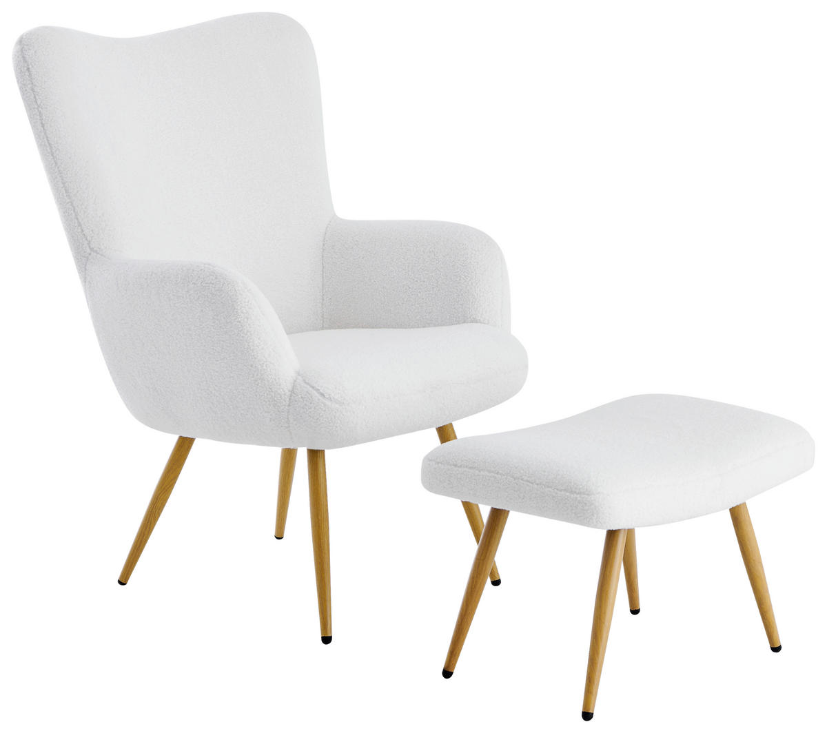 RELAX FOTEL SZETT - Sonoma tölgy/fehér, Design, textil/fém (68/100/78cm) - Ti'me