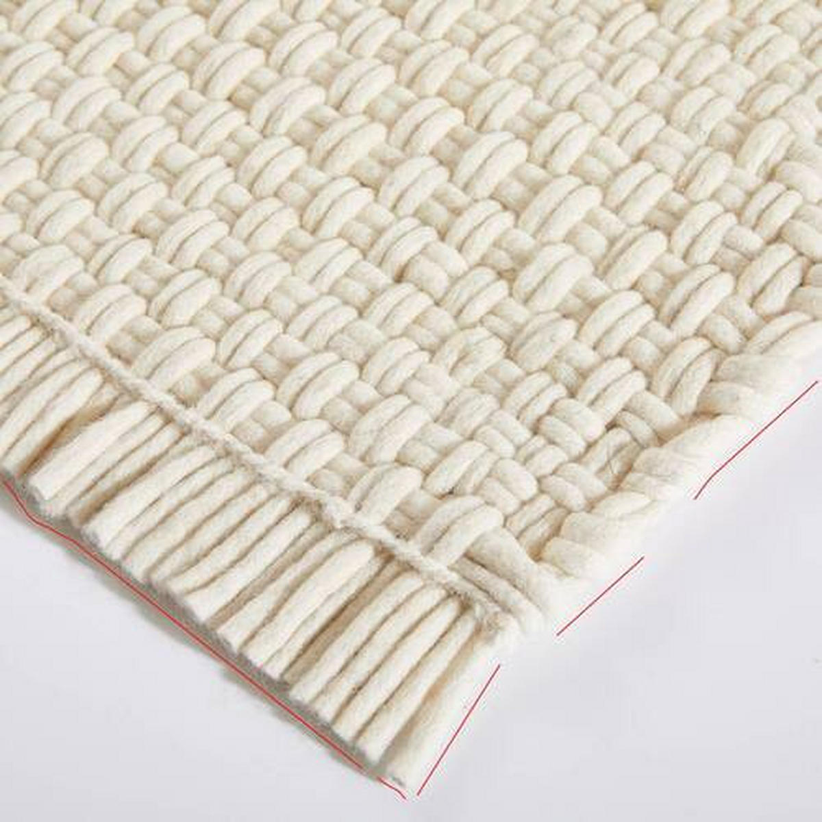 HANDWEBTEPPICH 130/190 cm Weiß  - Weiß, Basics, Textil (130/190cm) - Linea Natura