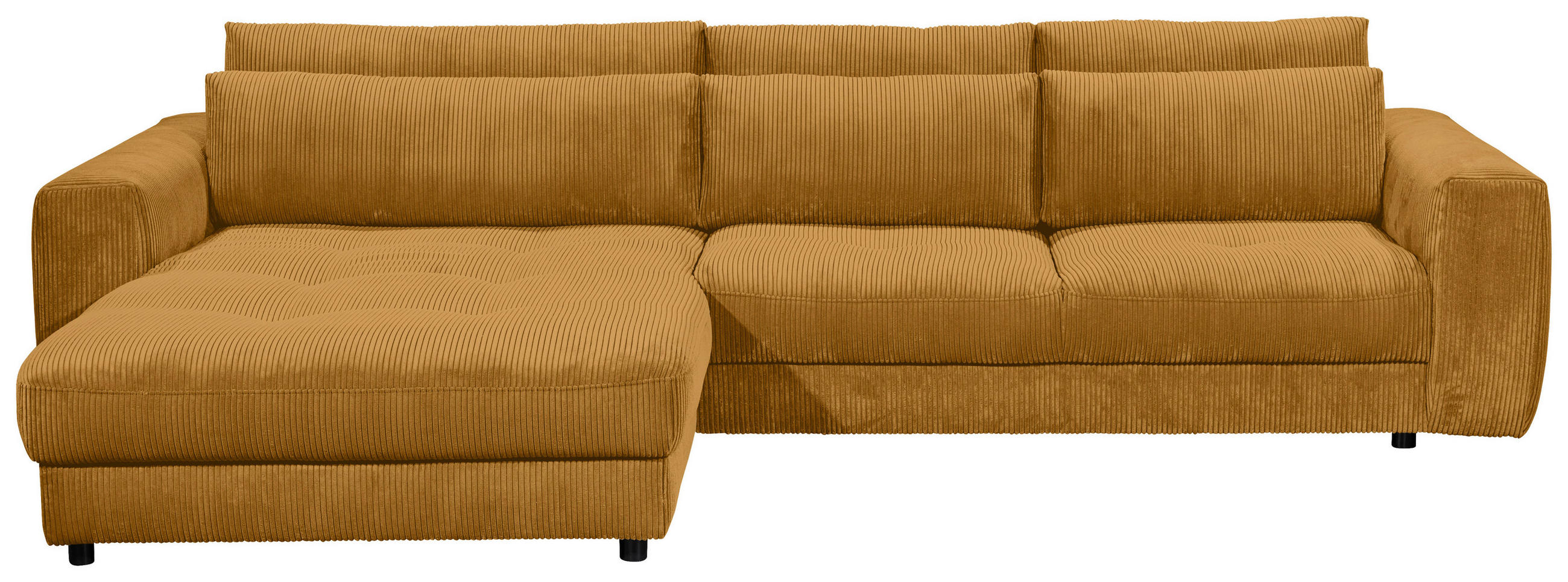 ECKSOFA Gelb Cord  - Gelb/Schwarz, KONVENTIONELL, Kunststoff/Textil (194/333cm) - MID.YOU