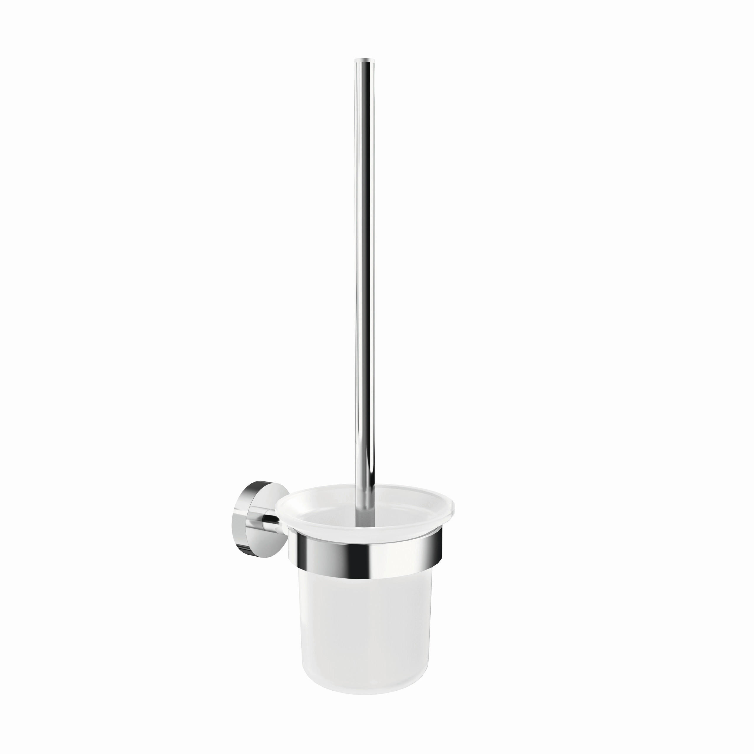 WC-BÜRSTENGARNITUR - Chromfarben/Weiß, Basics, Glas/Kunststoff (9,7/41/13,7cm) - Tesa