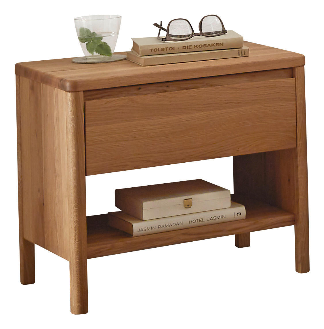 NACHTTISCH 45,5/43/33,5 cm  massiv Wildeiche Wildeiche  - Wildeiche, Konventionell, Holz (45,5/43/33,5cm) - Linea Natura