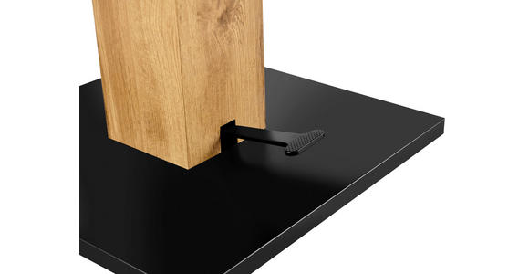 COUCHTISCH in Metall, Holzwerkstoff 70/70/46,5-66 cm  - Eichefarben/Schwarz, Design, Holzwerkstoff/Metall (70/70/46,5-66cm) - Carryhome