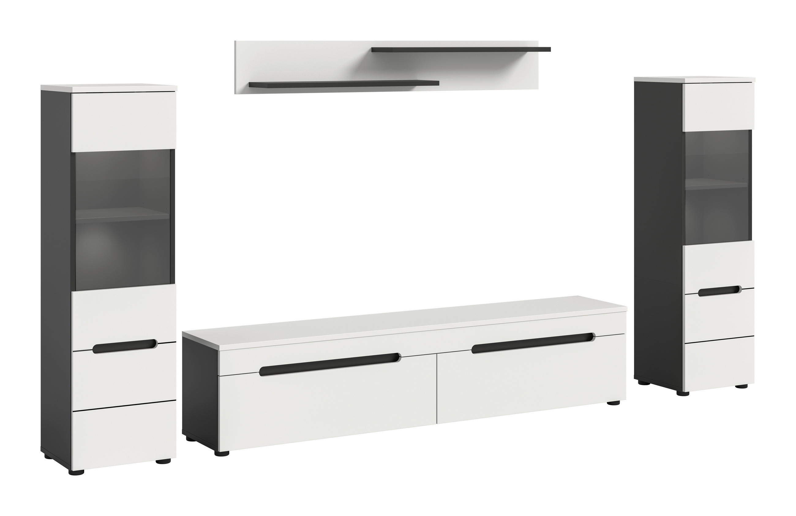 SZEKRÉNYSOR fehér  - fekete/fehér, Design, műanyag/faalapú anyag (272/141/33cm) - Livetastic