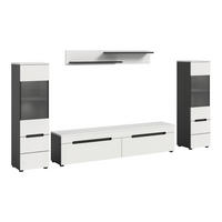 SZEKRÉNYSOR fehér  - fekete/fehér, Design, műanyag/faalapú anyag (272/141/33cm) - Livetastic