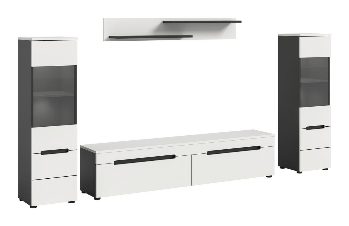 SZEKRÉNYSOR fehér  - fekete/fehér, Design, műanyag/faalapú anyag (272/141/33cm) - Livetastic