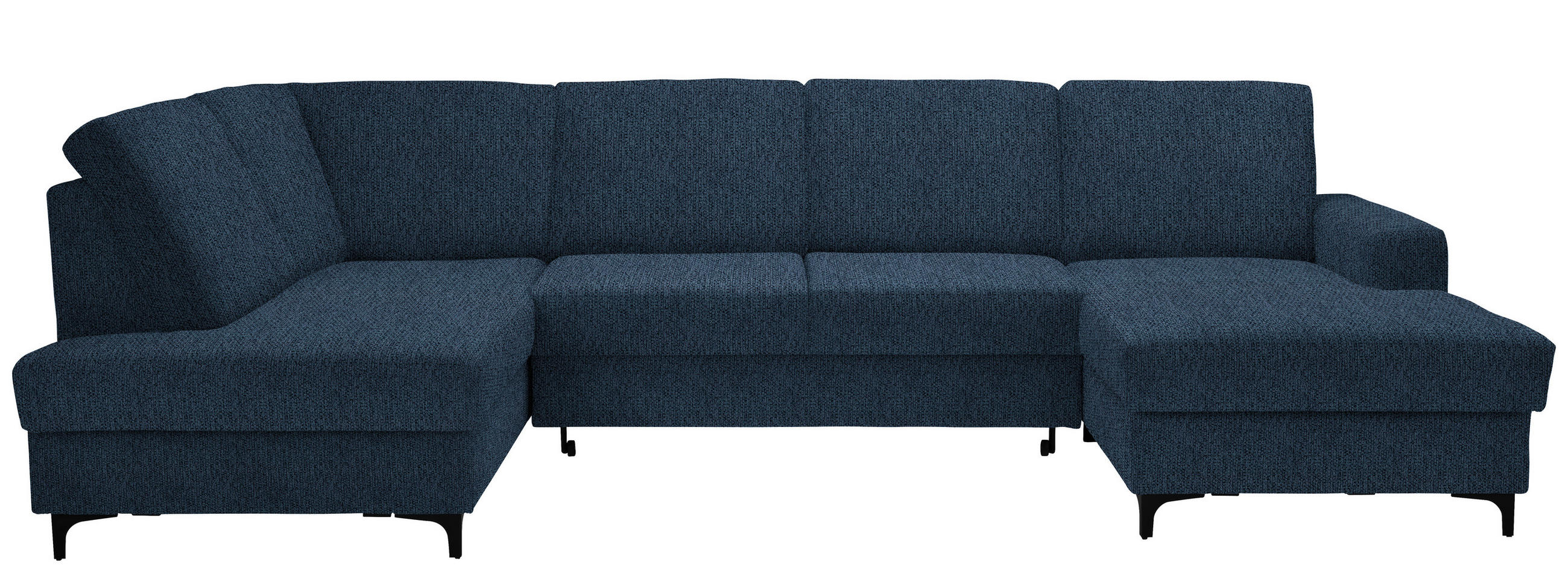 WOHNLANDSCHAFT Webstoff Dunkelblau  - Schwarz/Dunkelblau, Konventionell, Textil/Metall (185/317/167cm) - Stylife