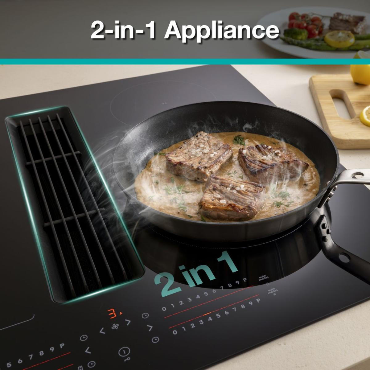 KOCHFELD-DUNSTABZUG-KOMBI  - Schwarz, Basics (56/23/49cm) - Gorenje