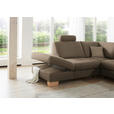 ECKSOFA in Mikrofaser Hellbraun  - Wildeiche/Hellbraun, KONVENTIONELL, Holz/Textil (236/286cm) - Voleo