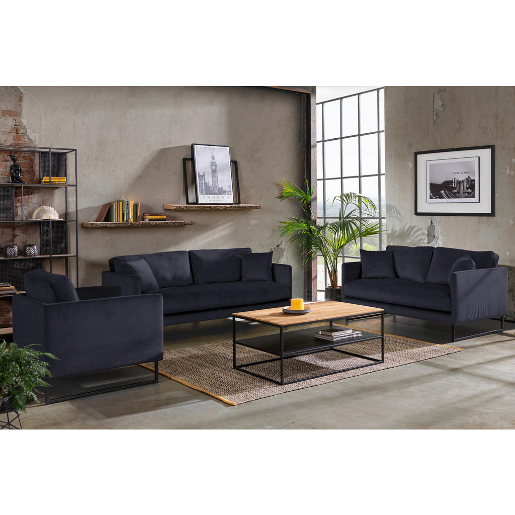 Thumbnail - Carryhome 2-Sitzer-Sofa, Schwarz, Textil, Füllung: Silikon,Silikon, 150x78x84 cm, Made in EU, Typenauswahl, Stoffauswahl...