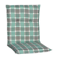 SESSELAUFLAGE Karo  - Türkis/Grau, Basics, Textil (100/50/6cm) - Gardenson