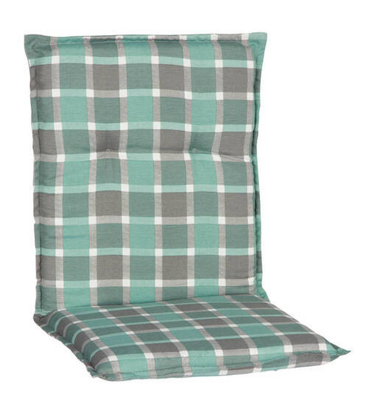 SESSELAUFLAGE Karo  - Türkis/Grau, Basics, Textil (100/50/6cm) - Gardenson