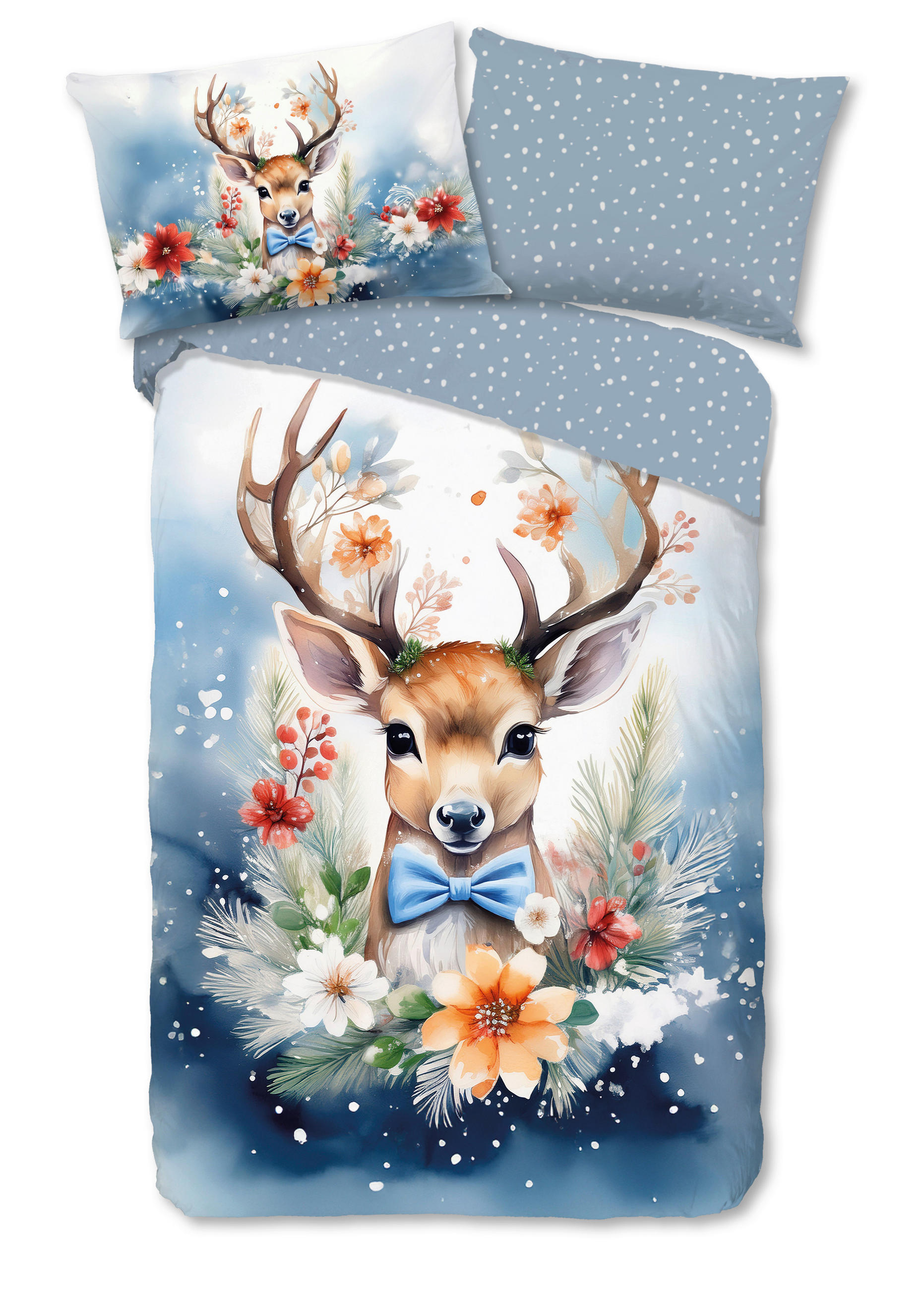 BETTWÄSCHE 2-teilig Good Morning Flanell, Biber 140/200 cm  - Blau/Multicolor, Basics, Textil (140/200cm)