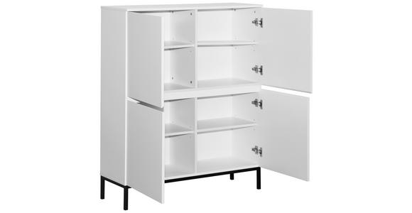 HIGHBOARD  in 100/122/35 cm  - Schwarz/Weiß, Design, Holzwerkstoff/Metall (100/122/35cm) - Hom`in