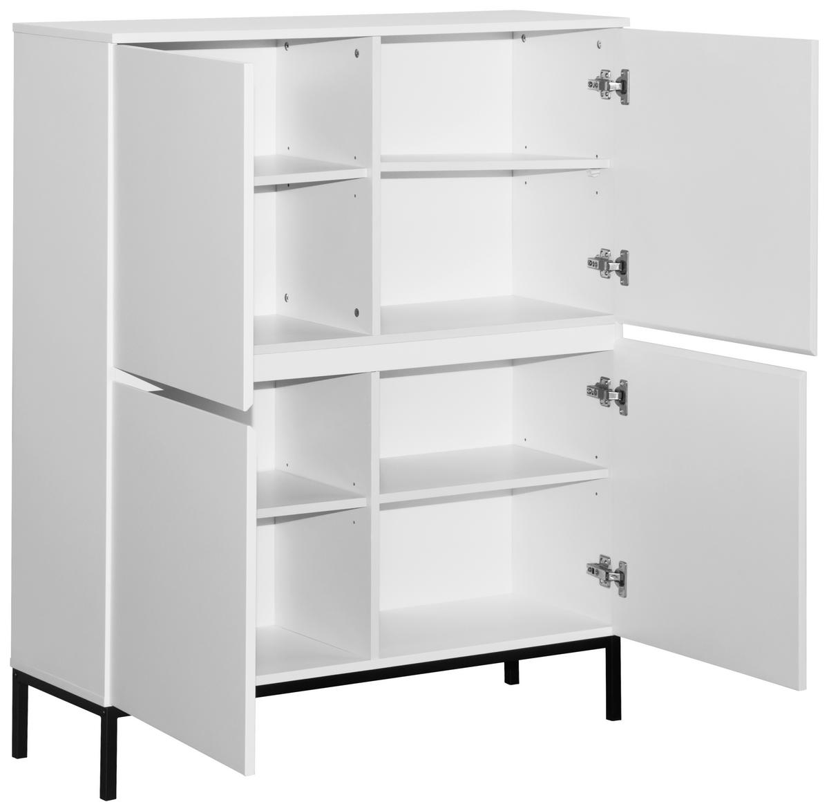 HIGHBOARD  in 100/122/35 cm  - Schwarz/Weiß, Design, Holzwerkstoff/Metall (100/122/35cm) - Hom`in