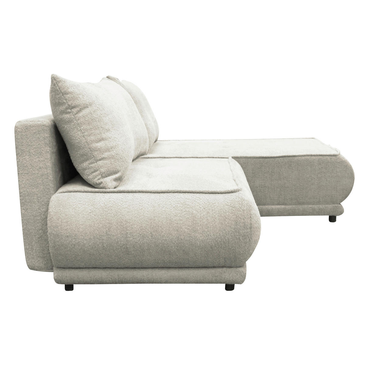ECKSOFA PAROS Creme Bouclé  - Creme/Schwarz, Design, Kunststoff/Textil (277/179cm) - MID.YOU