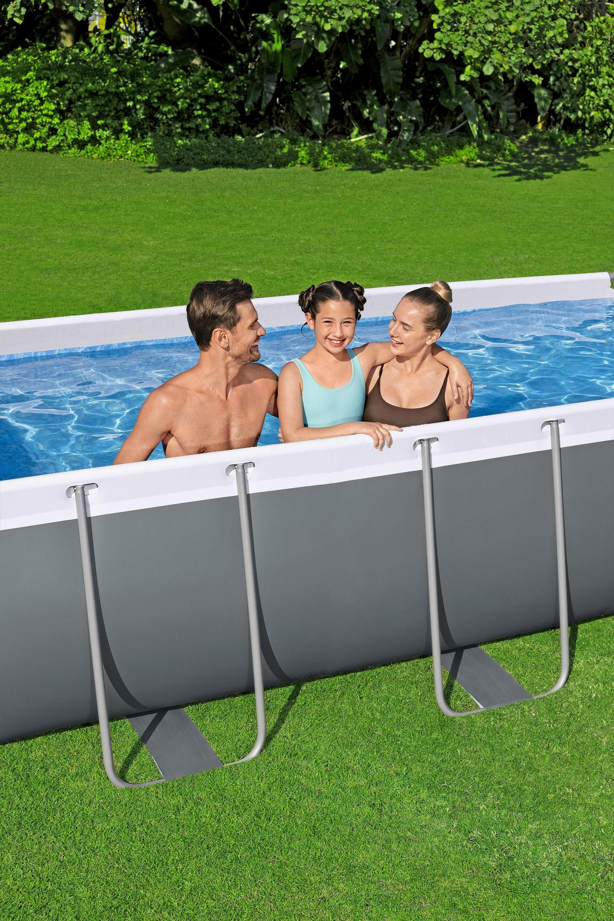 BAZÉN 404/201/100 cm - sivá, Konventionell, kov/plast (404/201/100cm) - Bestway