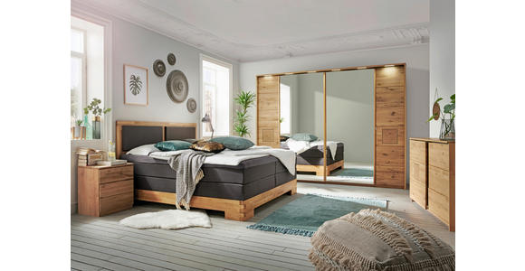 BOXSPRINGBETT 180/200 cm  in Braun, Eichefarben  - Eichefarben/Braun, Natur, Holz/Textil (180/200cm) - Linea Natura