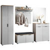 GARDEROBE 6-teilig  in 265/197/19 cm  - Kaschmir/Eichefarben, Design, Glas/Holzwerkstoff (265/197/19cm) - Voleo