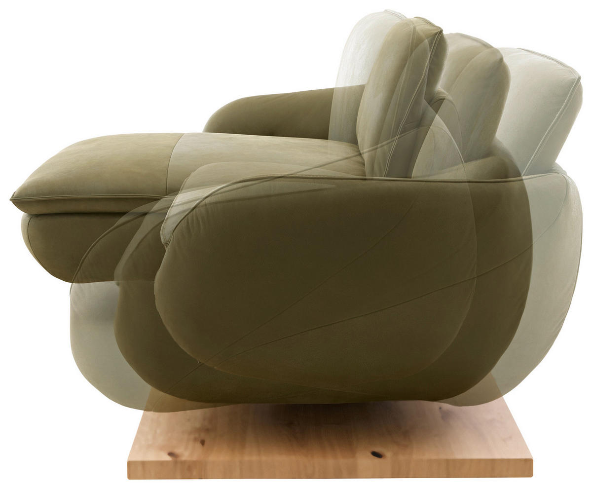 ECKSOFA Dunkelgrün Echtleder  - Wildeiche/Dunkelgrün, MODERN, Leder/Holz (130/234cm) - Koinor
