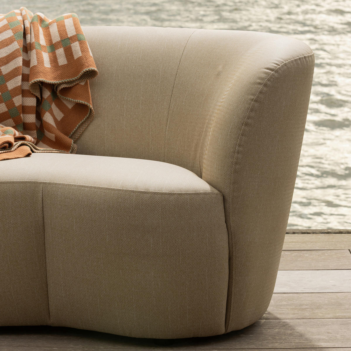 LOUNGESOFA  - Sandfarben, MODERN, Textil (112/80cm) - Livetastic